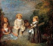 Jean-Antoine Watteau Heureux age. Age dor oil painting reproduction